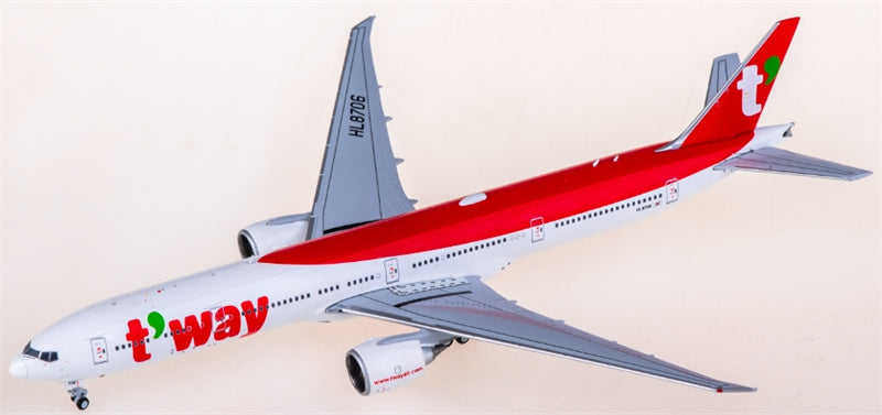 JC Wings T'way Air for Boeing 777-300ER HL8706 1:400 Aircraft Pre-built  Airliner Model Display