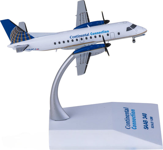 JC Wings Continental Airlines for Saab 340B N184CJ 1:200 Airplane Pre-built Airliner Model Display