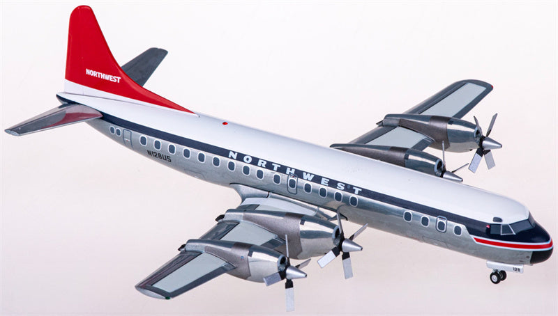 Geminijets Northwest Airlines for Lockheed L-188C for Electra N128US 1:200 Airplane Pre-built  Airliner Model Display