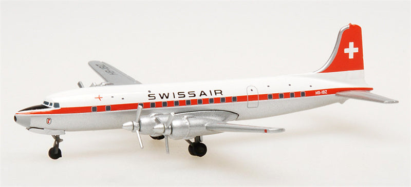 Herpa Swissair for Douglas DC-6B HB-IBZ 1:500 Aircraft Pre-built  Airliner Model Display
