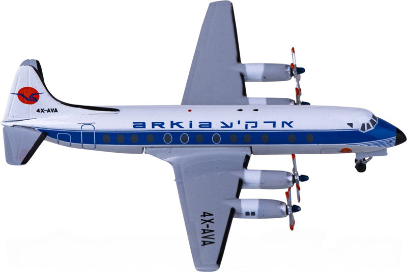 AeroClassics Arkia for Vickers for Viscount 800 4X-AVA 1:400 Airplane Pre-built  Airliner Model Display