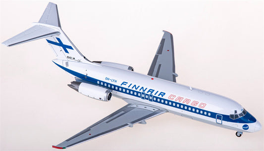 JC Wings Finnair Cargo for McDonnell Douglas DC-9-15 OH-LYH 1:200 Airplane Pre-built Airliner Model Display