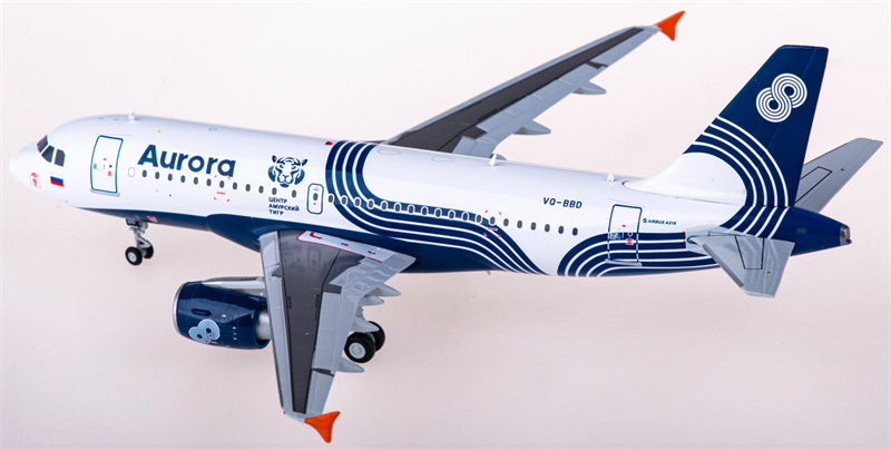 JC Wings Aurora for Airbus A319 VQ-BBD 1:200 Airplane Pre-built Airliner Model Display
