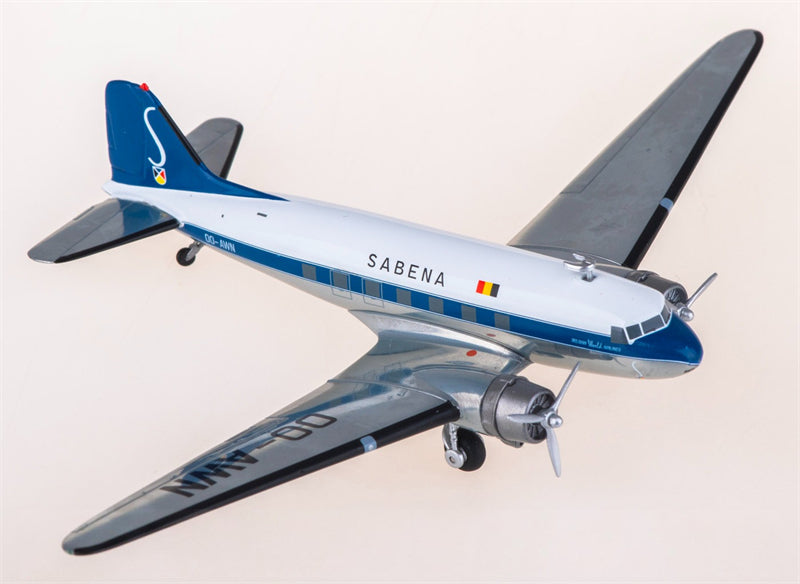Herpa Sabena for Douglas DC-3 OO-AWN 1:200 Airplane Pre-built  Airliner Model Display