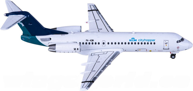 JC Wings KLM for Fokker 70 PH-KZM 1:400 Airplane Pre-built  Airliner Model Display