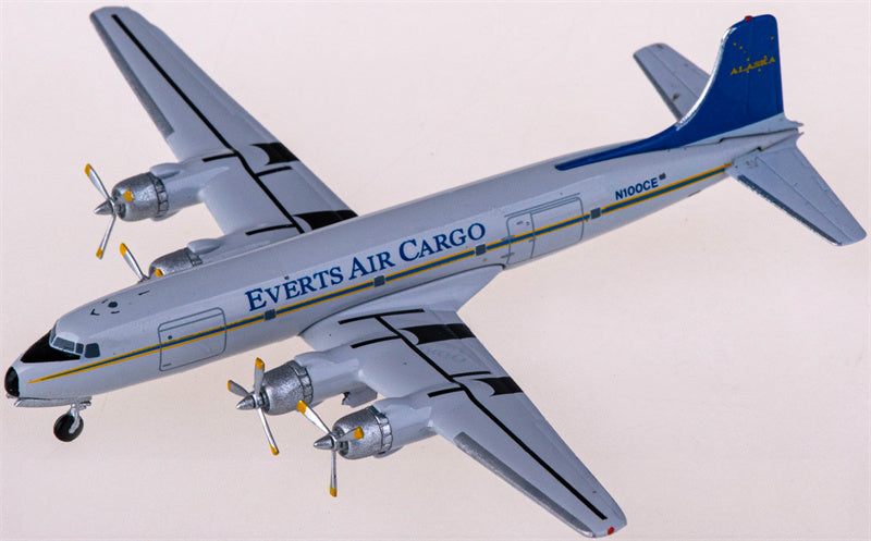 AeroClassics Everts Air Cargo for Douglas DC-6 N100CE 1:400 Airplane Pre-built  Airliner Model Display
