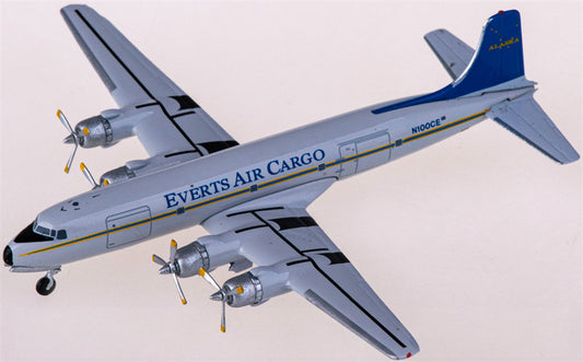 AeroClassics Everts Air Cargo for Douglas DC-6 N100CE 1:400 Airplane Pre-built  Airliner Model Display