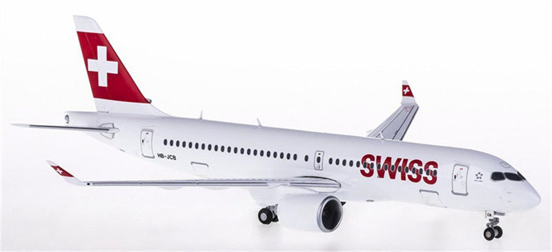 Herpa Swiss for Bombardier CS300 HB-JCB 1:200 Airplan Pre-built  Airliner Model Display
