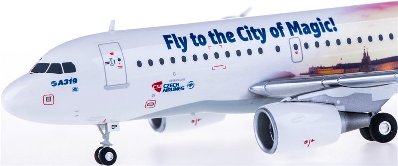 Herpa Czech Airlines for Airbus A319 OK-NEP City of Prague 1:200 Aircraft Pre-built  Airliner Model Display