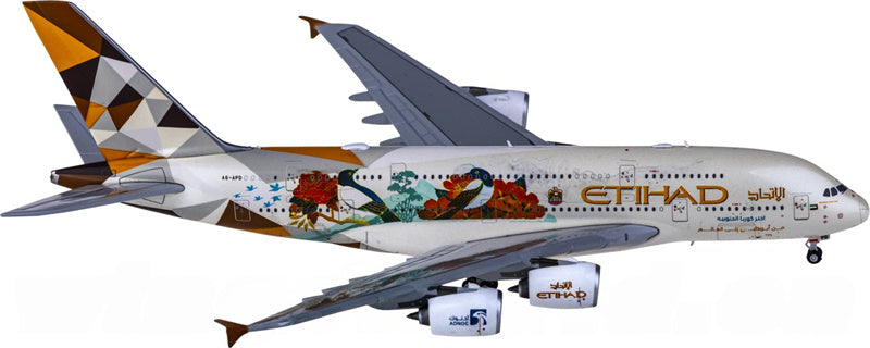 JC Wings Etihad Airways for Airbus A380 A6-APD Choose South Korea 1:400 Airplane Pre-built  Airliner Model Display