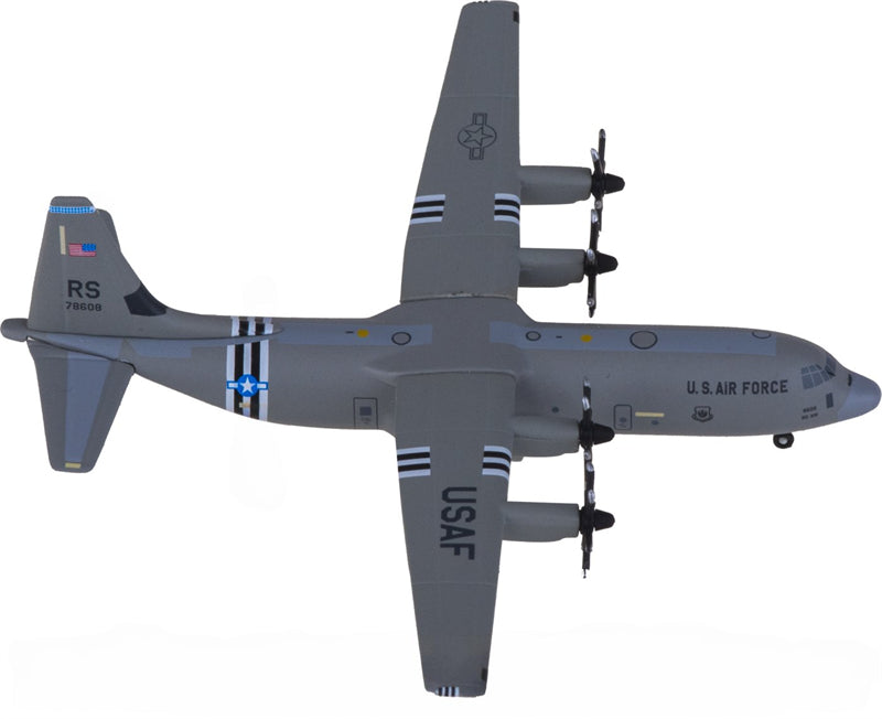 Herpa USAF for Lockheed C-130J-30 Super Hercules 07-8608 1:500 Airplane Pre-built Airliner Model Display