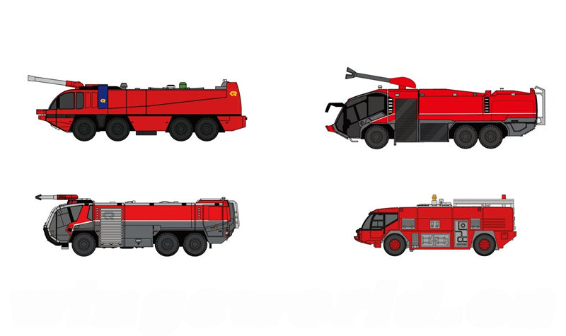 Fantasy Wings Airport Fire Truck Set 1:400 Accessory Pre-built  Airliner Model Display