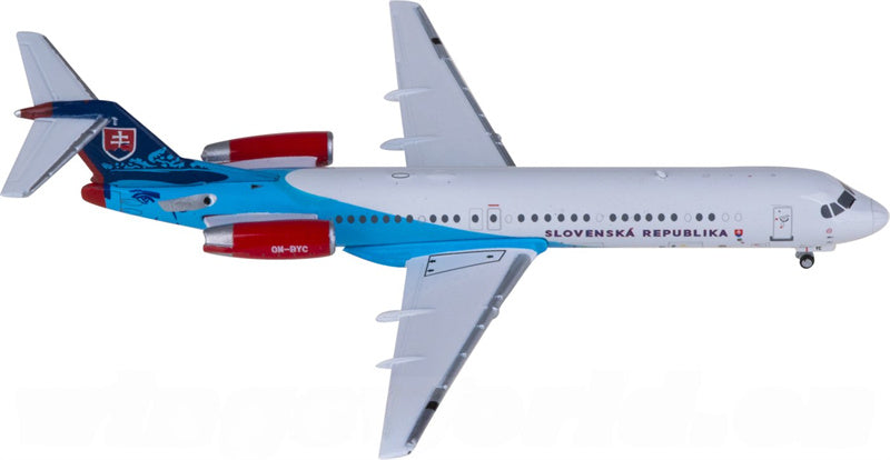JC Wings Slovakia Government Flying Service for Fokker 100 OM-BYC 1:400 Airplane Pre-built  Airliner Model Display