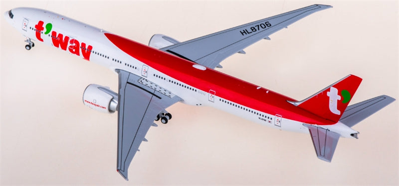 JC Wings T'way Air for Boeing 777-300ER HL8706 1:400 Aircraft Pre-built  Airliner Model Display
