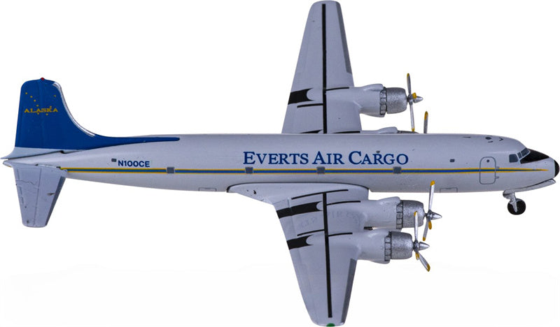 AeroClassics Everts Air Cargo for Douglas DC-6 N100CE 1:400 Airplane Pre-built  Airliner Model Display