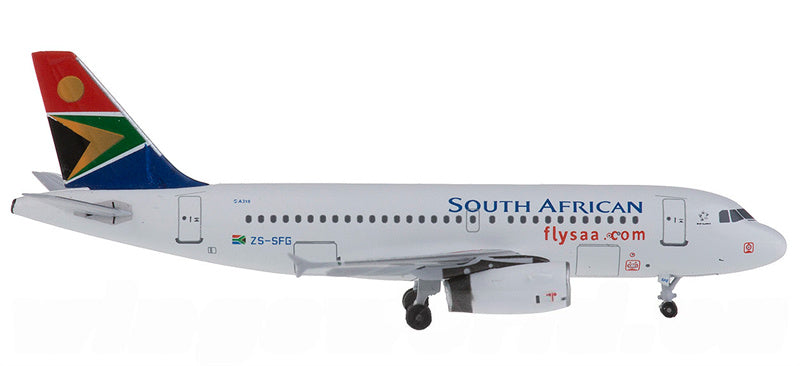 AeroClassics South African for Airbus A319 ZS-SFG 1:400 Airplane Pre-built  Airliner Model Display
