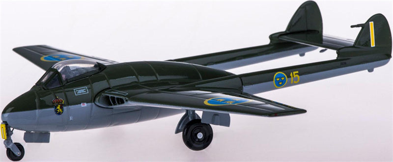 Herpa Swedish Air Force for de Havilland for Vampire 1:72 Aircraft Pre-built  Airliner Model Display