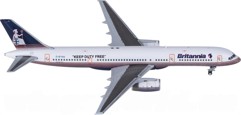 JC Wings Britannia for Boeing 757-200 G-BYAK 1:400 Airplane Pre-built Airliner Model Display