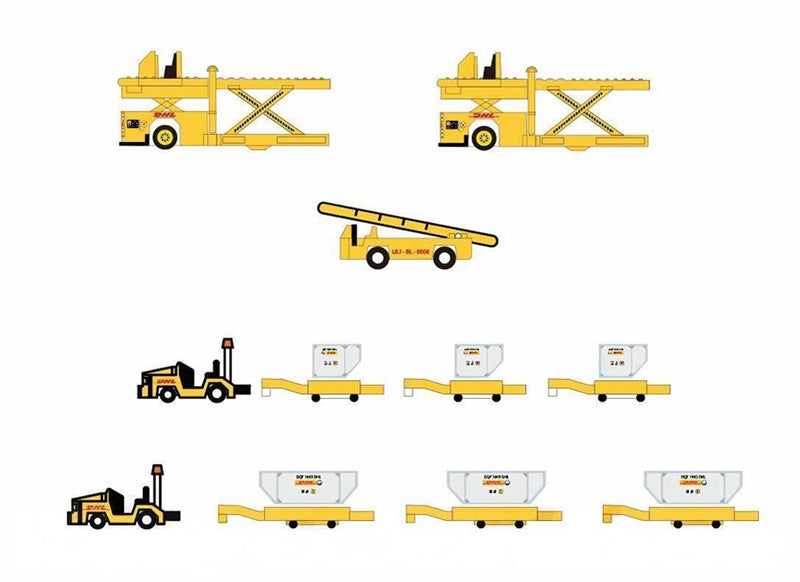 Fantasy Wings Cargo Container Set for DHL 1:400 Airplane Pre-built  Airliner Model Display