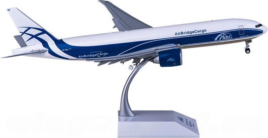 JC Wings AirBridgeCargo for Boeing 777-200LRF VQ-BAO Flaps Down 1:200 Airplane Pre-built Airliner Model Display