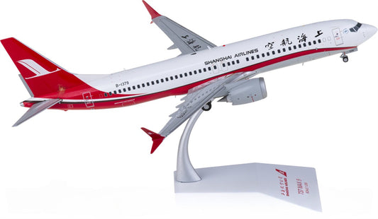 JC Wings Shanghai Airlines for Boeing 737 MAX 8 B-1379 1:200 Airplane Pre-built Airliner Model Display