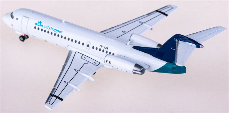 JC Wings KLM for Fokker 70 PH-KZM 1:400 Airplane Pre-built  Airliner Model Display