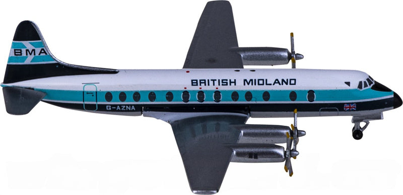AeroClassics BMI for Vickers for Viscount 800 G-AZNA 1:400 Airplane Pre-built  Airliner Model Display