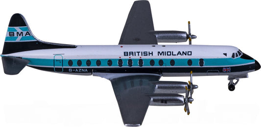 AeroClassics BMI for Vickers for Viscount 800 G-AZNA 1:400 Airplane Pre-built  Airliner Model Display