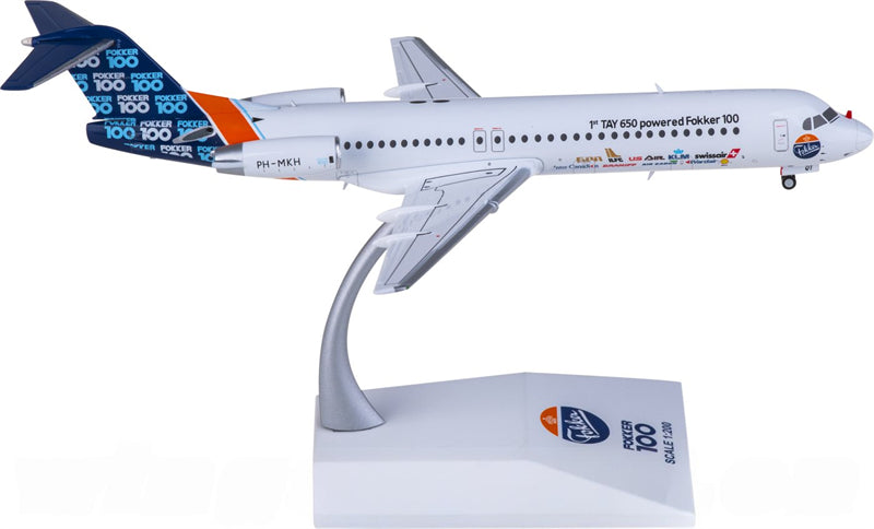JC Wings Fokker 100 PH-MKH 1:200 Airplane Pre-built Airliner Model Display