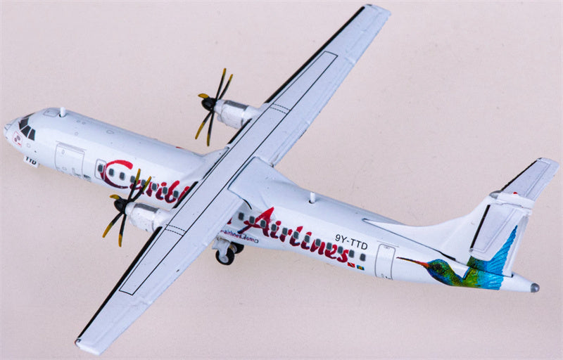 JC Wings Caribbean Airlines for ATR-72 9Y-TTD 1:400 Airplane Pre-built  Airliner Model Display