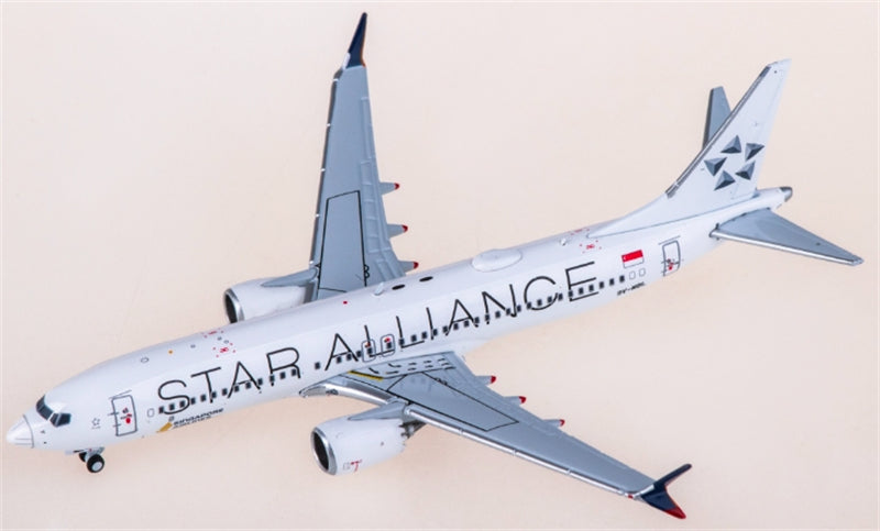 JC Wings Singapore Airlines for Boeing 737 MAX 8 9V-MBL Star Alliance 1:400 Aircraft Pre-built  Airliner Model Display