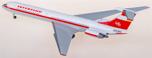 Herpa Interflug for Ilyushin IL-62M DDR-SEO 1:200 Airplane Pre-built  Airliner Model Display