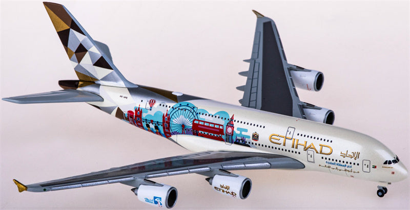 Herpa Etihad Airways for Airbus A380 A6-APE Choose the United Kingdom 1:500 Airplane Pre-built  Airliner Model Display