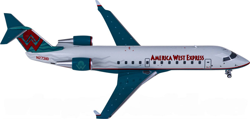NG Models America West Express Airlines for Bombardier CRJ200LR N27318 1:200 Airplane Pre-built  Airliner Model Display
