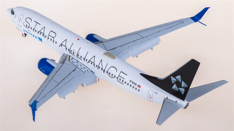 Geminijets United Airlines for Boeing 737-800W N76516 for Star Alliance Flaps Down 1:200 Airplane Pre-built  Airliner Model Display