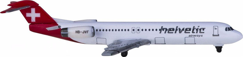 Herpa Helvetic Airways for Fokker 100 HB-JVF 1:500 Aircraft Pre-built  Airliner Model Display