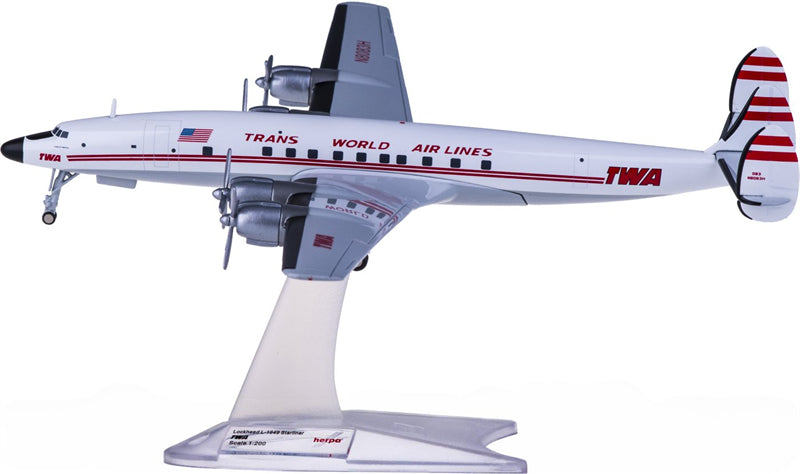 Herpa TWA for Lockheed L-1649A N8083H 1:200 Airplane Pre-built Airliner Model Display
