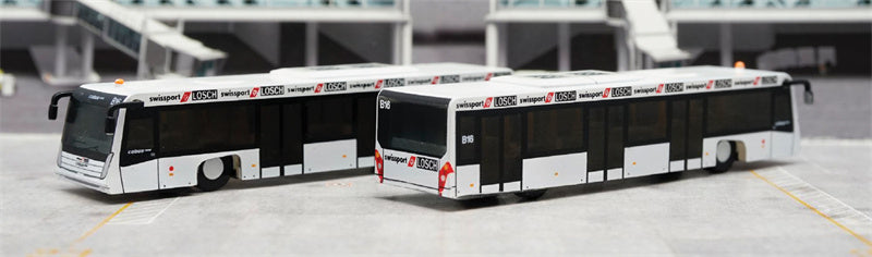 Fantasy Wings Swissport Airport Bus Set 1:200 Accessory Pre-built  Airliner Model Display