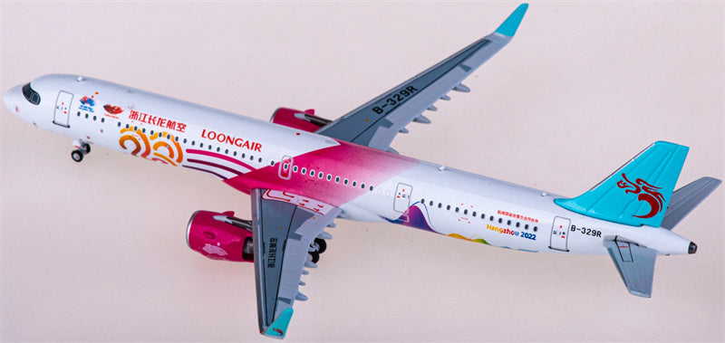 HYJLwings Loong Air for Airbus A321neo B-329R 1:400 Airplane Pre-built  Airliner Model Display