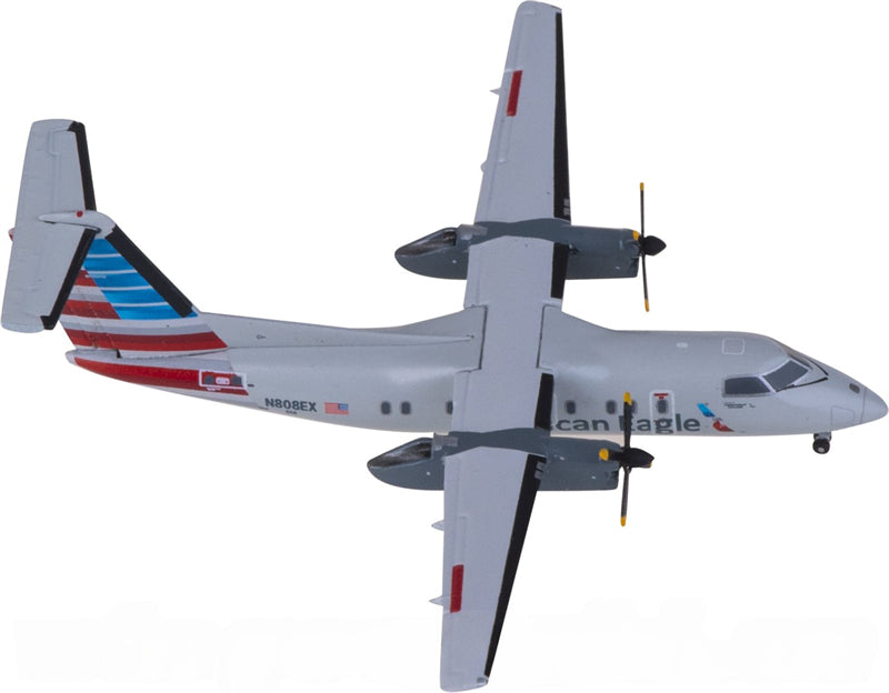 Geminijets American Eagle for Bombardier for Dash 8 Q100 N808EX 1:400 Airplane Pre-built Airliner Model Display