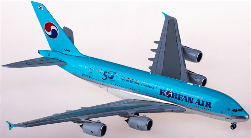 JC Wings Korean Air for Airbus A380 HL7614 50 Years 1:400 Airplane Pre-built  Airliner Model Display