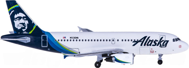 AeroClassics Alaska Airlines for Airbus A319 N530VA 1:400 Aircraft Pre-built  Airliner Model Display