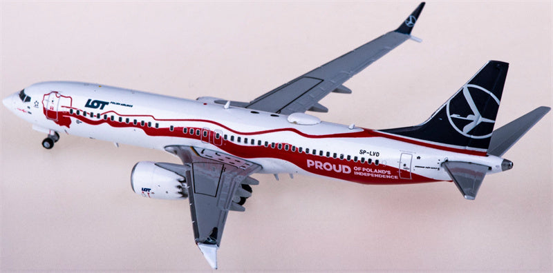 JC Wings LOT for Boeing 737 MAX 8 SP-LVD 1:400 Airplane Pre-built  Airliner Model Display