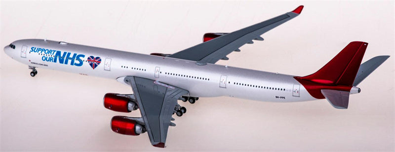 JC Wings Maleth Aero for Airbus A340-600 9H-PPE Thank you NHS 1:400 Airplane Pre-built  Airliner Model Display