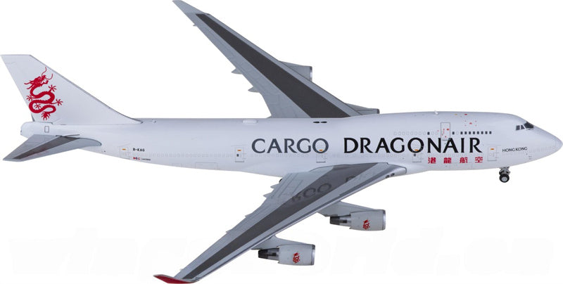 JC Wings Dragonair Cargo for Boeing 747-400BCF B-KAG 1:400 Airplane Pre-built  Airliner Model Display