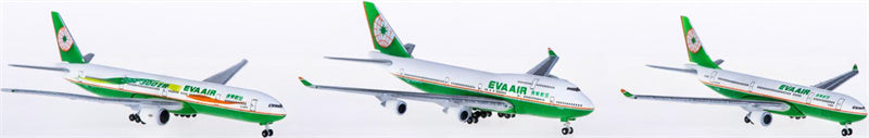 Hogan Eva Air for Airbus A330-200 for Boeing 747-400 for Boeing 777-300ER 3pcs a set 1:1000 Aircraft Pre-built  Airliner Model Display
