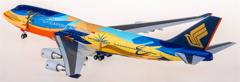 SQ Wings Singapore Airlines for Boeing 747-400 9V-SPK 1:200 Airplane Pre-built  Airliner Model Display