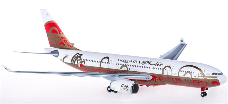 Hogan Gulf Air for Airbus A330-200 A4O-KF 50th Anniversary 1:200 Aircraft Pre-built  Airliner Model Display
