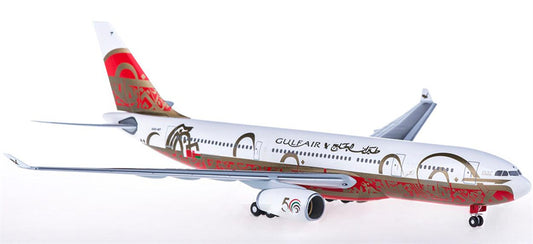 Hogan Gulf Air for Airbus A330-200 A4O-KF 50th Anniversary 1:200 Aircraft Pre-built  Airliner Model Display