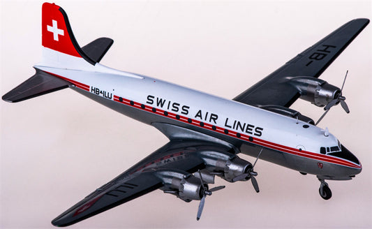 Herpa Swissair for Douglas DC-4 HB-ILU 1:200 Aircraft Pre-built  Airliner Model Display